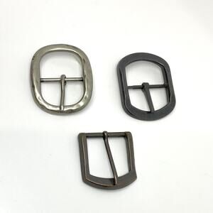 3 Belt Buckles-Gunmetal-Rust-Black